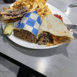 Americana Diner - Philly cheese steak (ground beef) wrap.   Uh