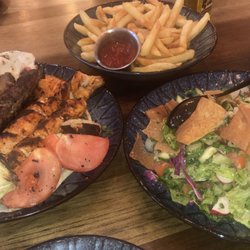 The Heights Meat Market & Grill - Meat kabob, Chicken tawook, fattoush Salad