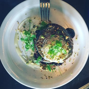 Public House - Full menu takeover 6/1/16. Blue corn Johny cakes: pistachio, fermented brown butter, chickweed and huckleberry - Cocktail Bars Near Me - Ferndale, Michigan Public House - Full menu takeover 6/1/16. Blue corn Johny cakes: pistachio, fermented brown butter, chickweed and huckleberry - Cocktail Bars Near Me - Ferndale, Michigan