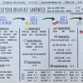Deli Seoul - Menu - breakfast sandwich (1/2) - Korean Near Me - Costa Mesa, California