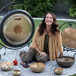 Breathe AZ Meditation & Sound Healing - Private backyard session setup featuring Terri!