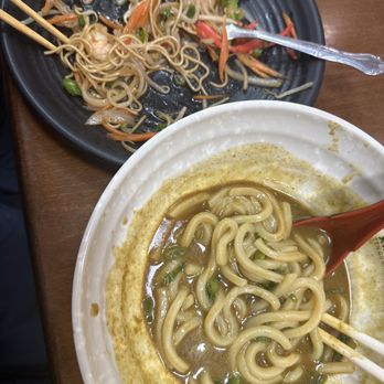 Ten Gu Ramen - The food is so delicious, photos don't even come to mind till it's too late. I got the Plain Curry udon. He got the Shrimp Yakiramen. - Ramen Near Me - Oceanside, California