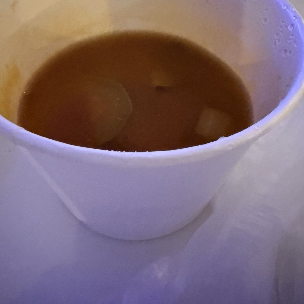 This was a 'full' order of miso soup. Still hungry after. This was a 'full' order of miso soup. Still hungry after.