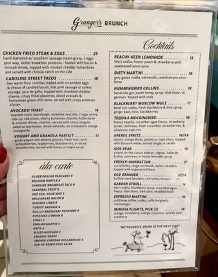 Menu photo 7 Granger's Houston, TX