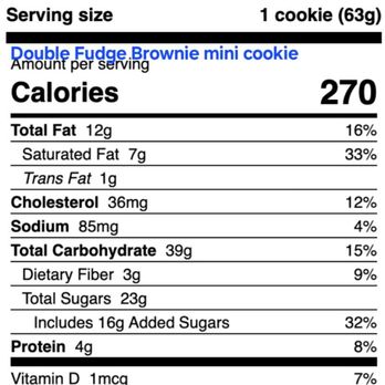 Crumbl - La Canada - Nutrition fact for their mini cookie which they never have when I go there. I think it's for order ahead/party box only. - Bakeries Near Me - Montrose, California Crumbl - La Canada - Nutrition fact for their mini cookie which they never have when I go there. I think it's for order ahead/party box only. - Bakeries Near Me - Montrose, California