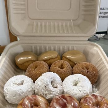 Papa Floyd's Doughnuts - Sample of their flavors they have - maple, cinnamon sugar, powdered sugar, and lemon berry - Donuts Near Me - Forest Grove, Oregon Papa Floyd's Doughnuts - Sample of their flavors they have - maple, cinnamon sugar, powdered sugar, and lemon berry - Donuts Near Me - Forest Grove, Oregon