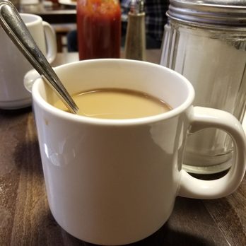 George's - Big cup of hot coffee with cream - American Near Me - New York, New York George's - Big cup of hot coffee with cream - American Near Me - New York, New York