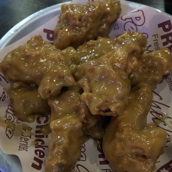 Pelicana Chicken - Flushing - Original Fried Wings (8 pcs.) with honey *mustard* garlic sauce - Korean Near Me - Flushing, New York