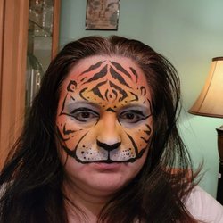 Adorn My Face - Large tiger face paint design