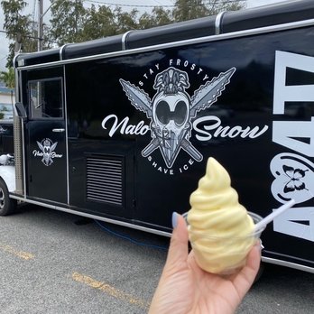 Nalo Snow - a hand holding an ice cream cone - Shaved Ice Near Me