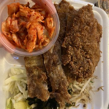Young's Kalbee - Chicken katsu meat jun combo with Kim Chee, pickled cabbage, seaweed, bean sprouts. - Korean Near Me - Aiea, Hawaii Young's Kalbee - Chicken katsu meat jun combo with Kim Chee, pickled cabbage, seaweed, bean sprouts. - Korean Near Me - Aiea, Hawaii