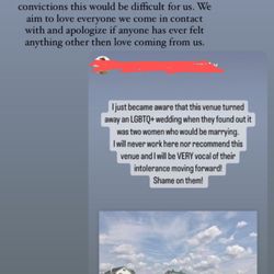 Lakefield weddings - Lakefield Wedding's response after telling a queer couple they would not "celebrate" their marriage.