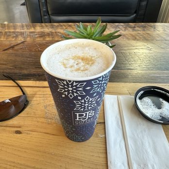 PJ's Coffee - My large cappuccino(wet). - Coffee & Tea Near Me - Frisco, Texas