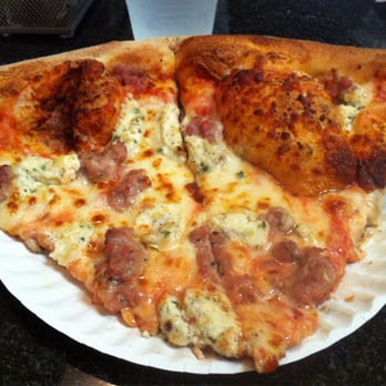 Ernesto's - A slice of Sausage and Ricotta pizza - $6 - Pizza Near Me - Boston, Massachusetts