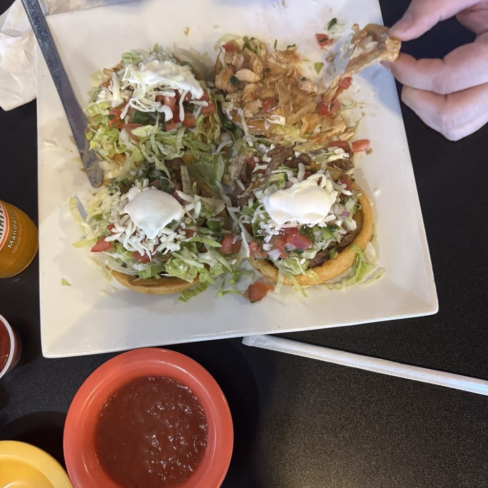 Fuego Mexican restaurant - Sopes, 2 chicken, 2 steak. Very yummy. 8/10. - Mexican Near Me - Adair, Iowa