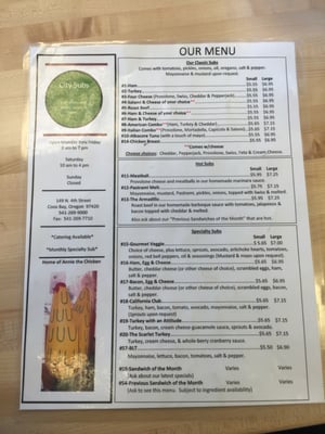 Menu photo 4 City Subs Coos Bay, OR Menu photo 4 City Subs Coos Bay, OR