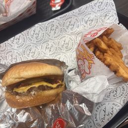 BBQ Burger and Waffle Fries BBQ Burger and Waffle Fries