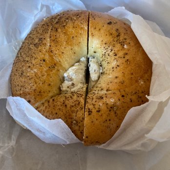 Knead Bagels - Salt and pepper bagel with roasted mushroom cc - Bagels Near Me - Philadelphia, Pennsylvania Knead Bagels - Salt and pepper bagel with roasted mushroom cc - Bagels Near Me - Philadelphia, Pennsylvania