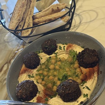 Jerusalem Chef's Table - Jerusalem Hummus with pita and a side of falafel. - Kosher Near Me - Las Vegas, Nevada