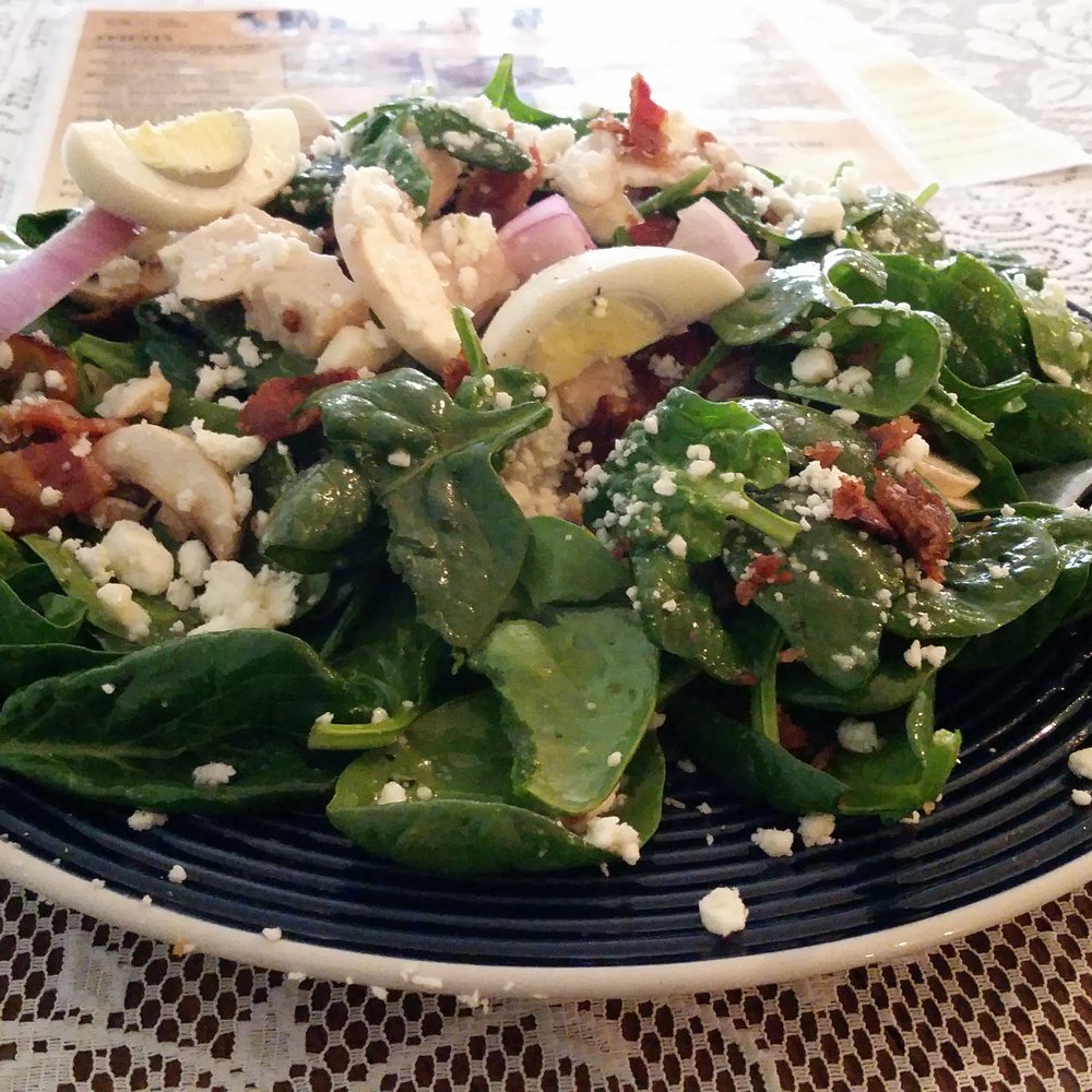 Spinach salad at Sweet Amis cafe, 114 Main St downtown Rogersville. Everything is fresh, made right here. Love this restaurant! Spinach salad at Sweet Amis cafe, 114 Main St downtown Rogersville. Everything is fresh, made right here. Love this restaurant!