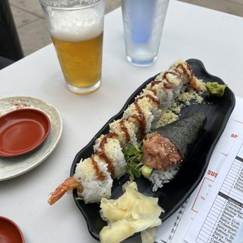 Station Sushi - Crunchy Shrimp Roll & Spicy Yellowtail Hand Roll - Sushi Bars Near Me - Solana Beach, California