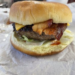 The Dairy Bar - Bacon Cheeseburger with lettuce, tomato, mayo, ketchup