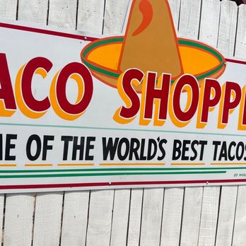 Taco Shoppe - a taco shop sign - Mexican Near Me - Monticello, Indiana