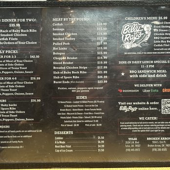 Billy Ray's Catfish & BBQ - Broken Arrow - Menu - Barbeque Near Me - Broken Arrow, Oklahoma