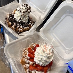 Carmel Coated Concessions - Cookies and Cream and Summer Delite Funnel Cakes
