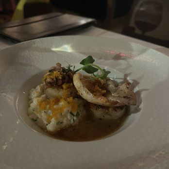 Marché Moderne - Scallops with risotto - French Near Me - Newport Beach, California Marché Moderne - Scallops with risotto - French Near Me - Newport Beach, California