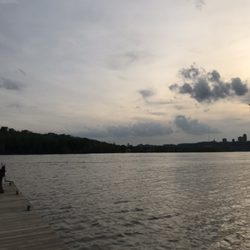 SCHMIDT Boat Ramp & Ballfields - I spy the Cincinnati skyline from the dock