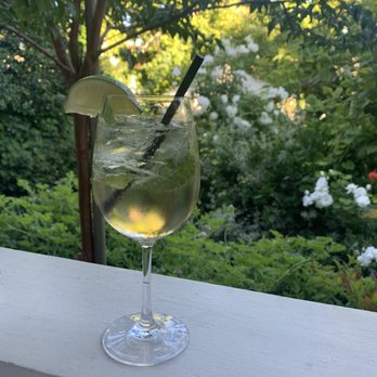 Ca'Bianca - Delightful drinks on the patio. I ordered the Hugo cocktail - Italian Near Me - Santa Rosa, California