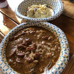 Parrain's Jambalaya Kitchen - Chicken & Sausage Gumbo and Potato Salad...    Yumm...
