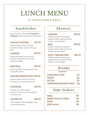 Menu photo 1 La Piazza Orinda, CA