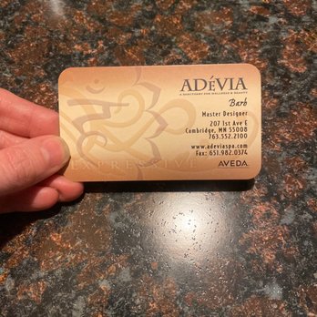 Adevia SpaSalon - This is her business card. - Day Spas Near Me - Cambridge, Minnesota Adevia SpaSalon - This is her business card. - Day Spas Near Me - Cambridge, Minnesota