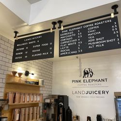 Pink Elephant Coffee Shop - Coffee menu