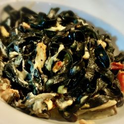 Biaggi's Ristorante Italiano - Squid ink fettuccine with Lobster