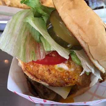BurgerFi - Veggie burger with fried eggs and mushrooms. Yum yum - Burgers Near Me - Northville, Michigan