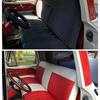 Little J's Auto Upholstery - Took my old tired grey seat and turned it into a classic! Notice the old seat had head-rests...he gave me a clean look for sure! - Car Stereo Installation Near Me - Riverside, California Little J's Auto Upholstery - Took my old tired grey seat and turned it into a classic! Notice the old seat had head-rests...he gave me a clean look for sure! - Car Stereo Installation Near Me - Riverside, California