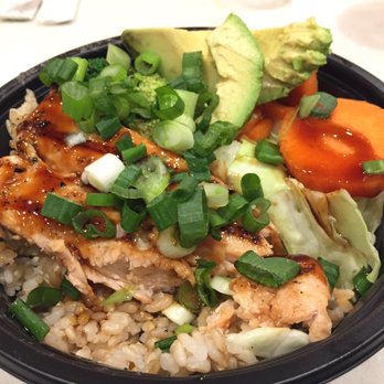 WaBa Grill - Yummy Salmon Veggie Brown Rice Bowl - Fast Food Near Me - Indio, California WaBa Grill - Yummy Salmon Veggie Brown Rice Bowl - Fast Food Near Me - Indio, California