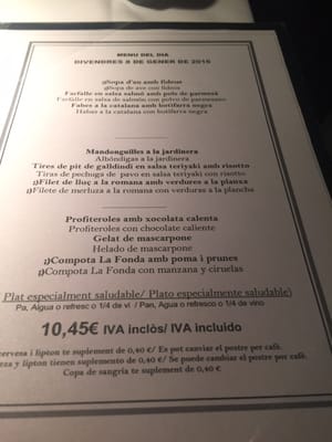 Menu photo 6 La Fonda Barcelona, B Menu photo 6 La Fonda Barcelona, B