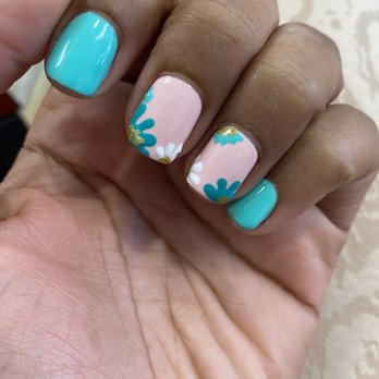 Moon Nails - Gel color change with design. - Nail Salons Near Me - Los Angeles, California Moon Nails - Gel color change with design. - Nail Salons Near Me - Los Angeles, California