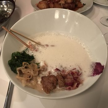 Le Millen - Veal and langoustine with smoked lard espuma - French Near Me - Montreal, Quebec