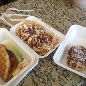 Bruxie - Bruxie bursar, Irish fries and I forgot what the dessert was, Liege, I think. - Sandwiches Near Me - Orange, California