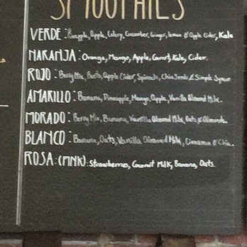 Quiero Cafe - Saco - This is their current selection of fantastic smoothies. They have specials occasionally so it's constantly changing! - Juice Bars & Smoothies Near Me - Saco, Maine