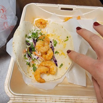 Chili's - Spicy shrimp tacos not as advertised. Where is the pico...queso crumbles...avocado?? - Bars Near Me - Buford, Georgia