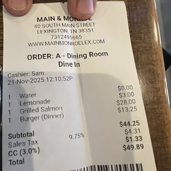 Main & Monroe - Make sure you are t charged a cc fee if you're paying cash. - Breakfast & Brunch Near Me - Lexington, Tennessee