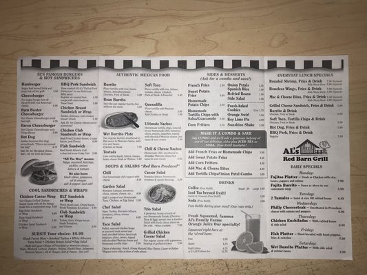 Menu photo 3 Al's Red Barn Grill Fort Pierce, FL