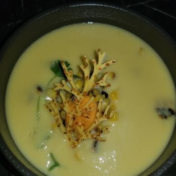 Solage Auberge Collection - Chilled corn soup. Although, I am not a fan of cold soup it was very flavorful. - Hotels Near Me - Calistoga, California Solage Auberge Collection - Chilled corn soup. Although, I am not a fan of cold soup it was very flavorful. - Hotels Near Me - Calistoga, California