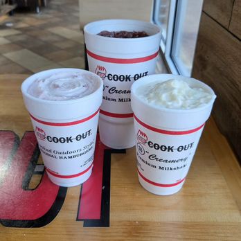 Cook Out - Cherry Shake, Cheerwine, Banana Pineapple Shake - Burgers Near Me - Greer, South Carolina Cook Out - Cherry Shake, Cheerwine, Banana Pineapple Shake - Burgers Near Me - Greer, South Carolina